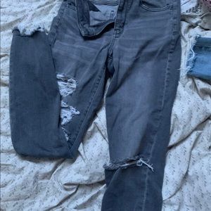grey distressed NEW american eagle high rise jeans